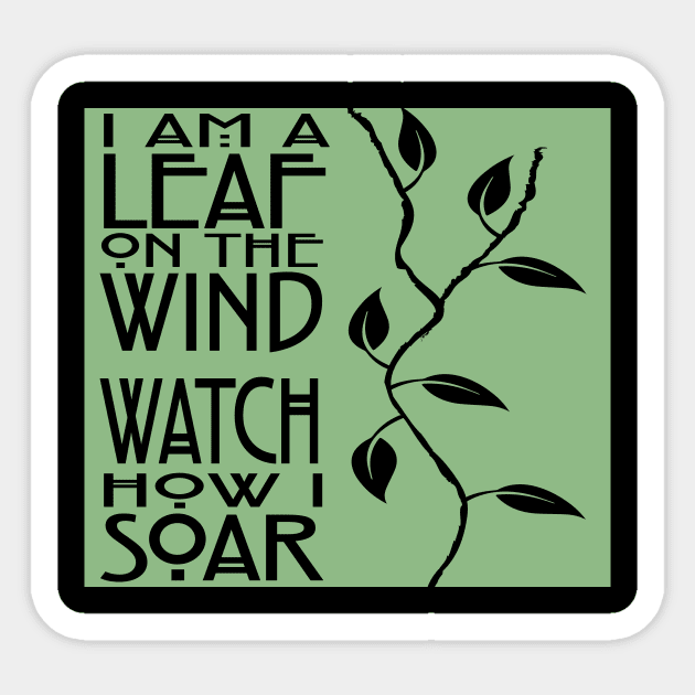 Leaf on the Wind Sticker by Dean_Stahl